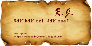 Rákóczi József névjegykártya