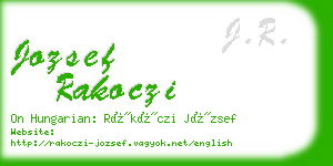 jozsef rakoczi business card